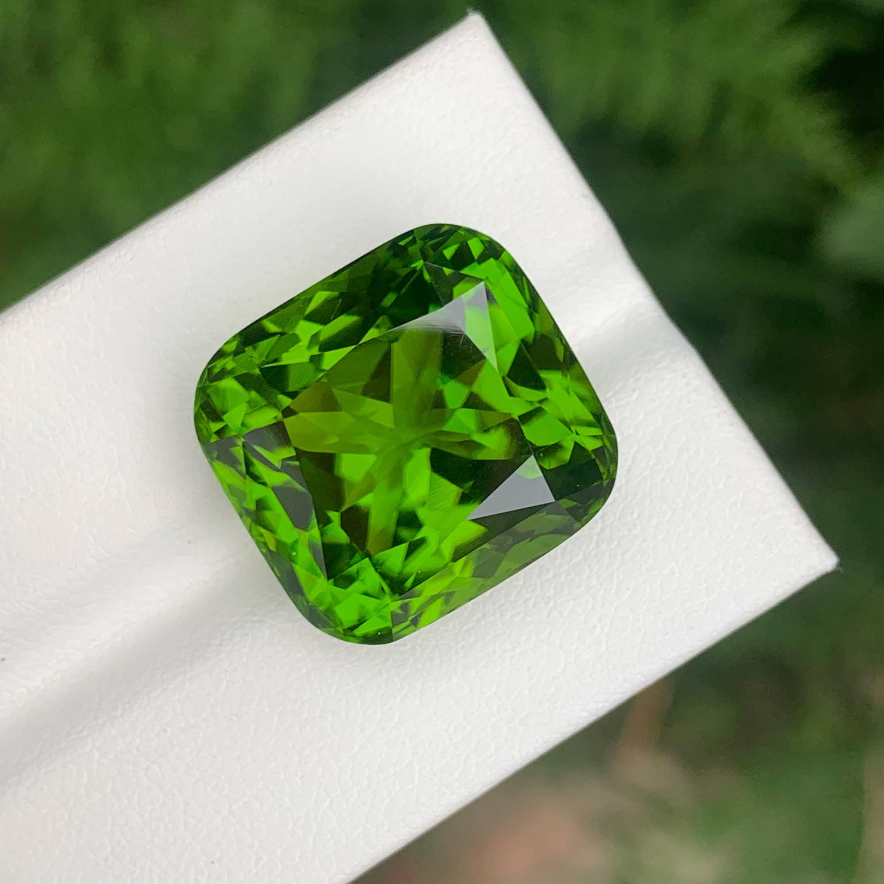 Weight 33.17 carat
Dimensions 17.93x16.97x13.15 mm
Treatment None
Origin Pakistan
Clarity  Eye Clean
Shape Cut Cushion 
NA



This extraordinary 33.17 carat natural Peridot gemstone features a vibrant, golden-green hue, bursting with brilliance and