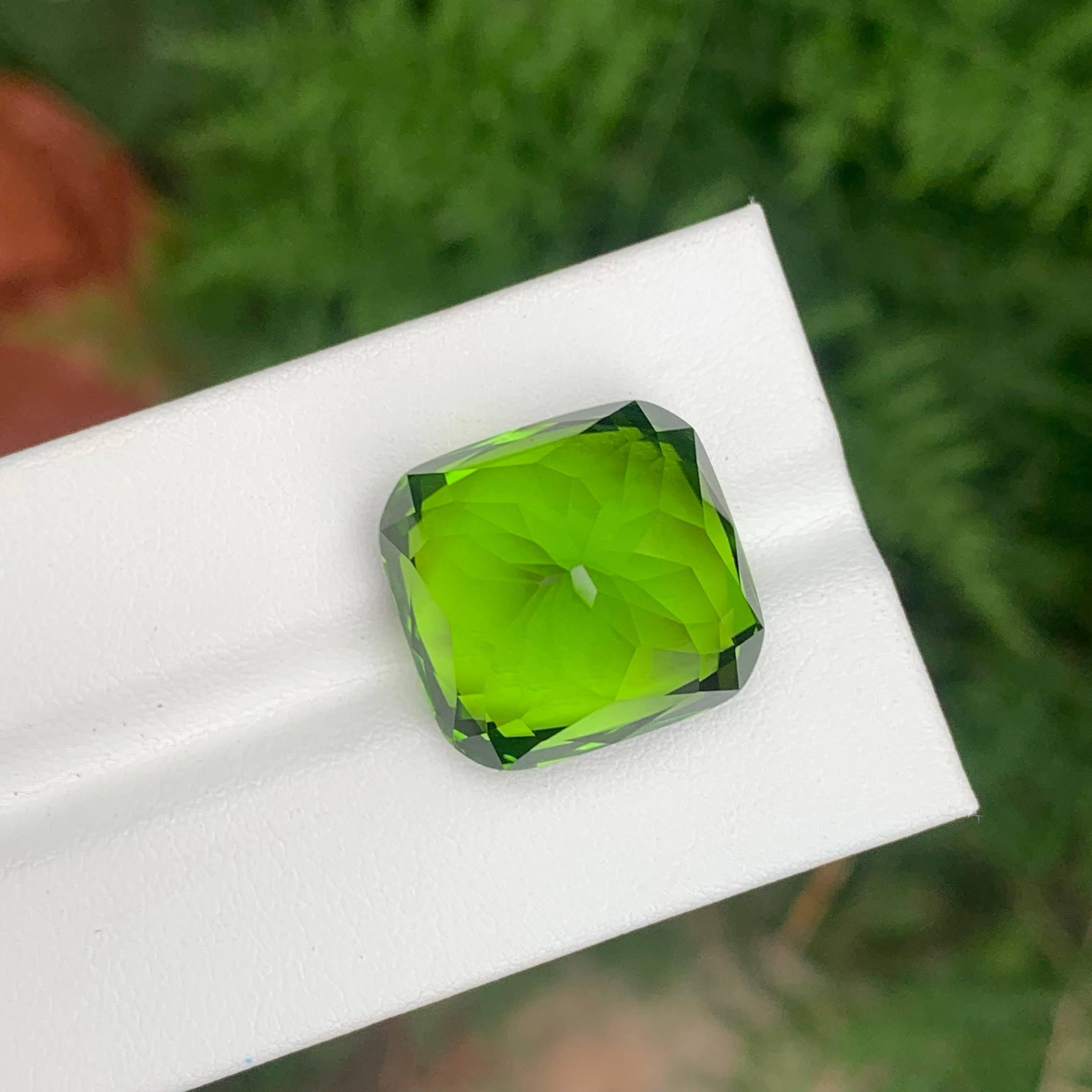 Mixed Cut 33.17 Carat Natural Loose Peridot Stone Custom Precision Cut Pakistani Gemstone For Sale