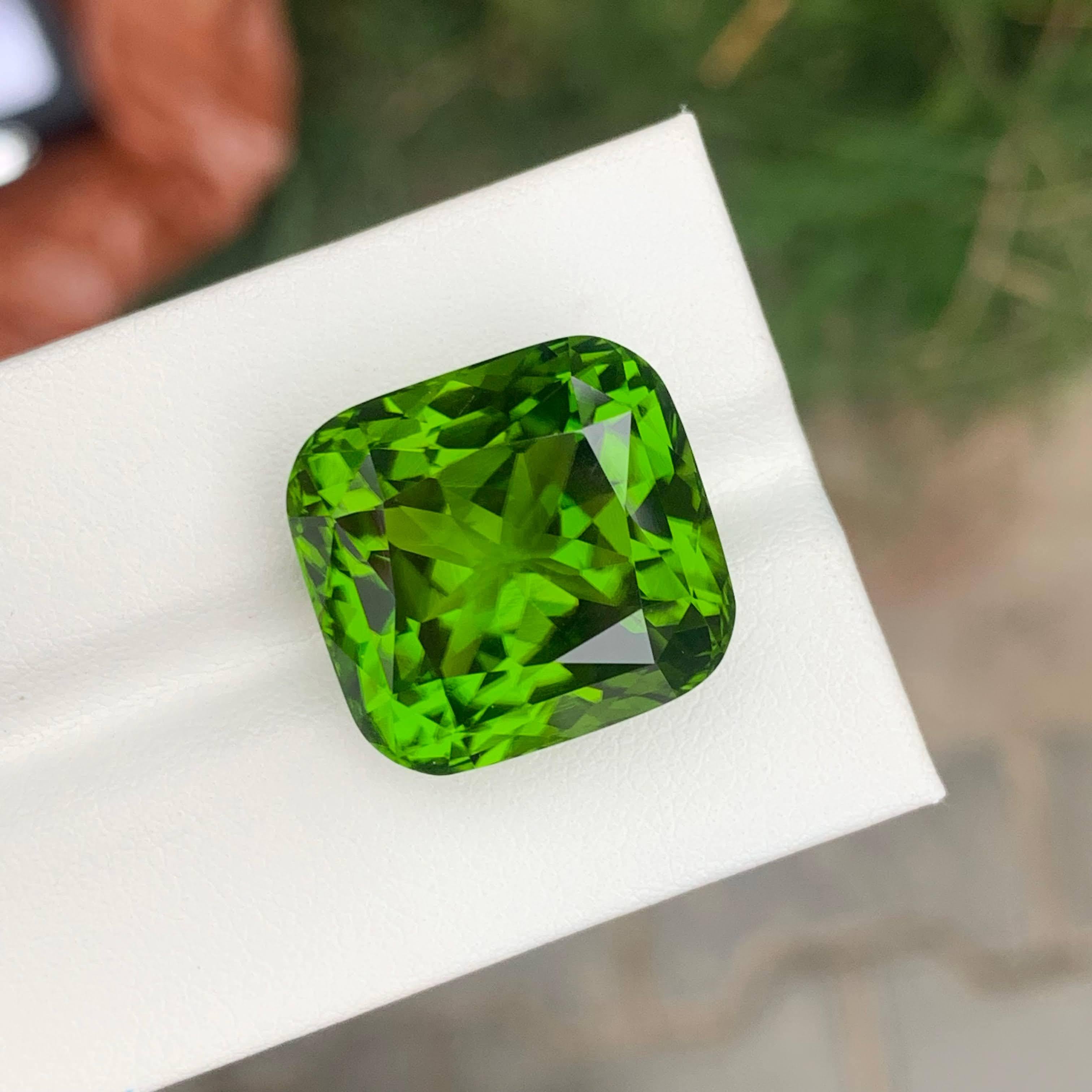 33.17 Carat Natural Loose Peridot Stone Custom Precision Cut Pakistani Gemstone For Sale 1