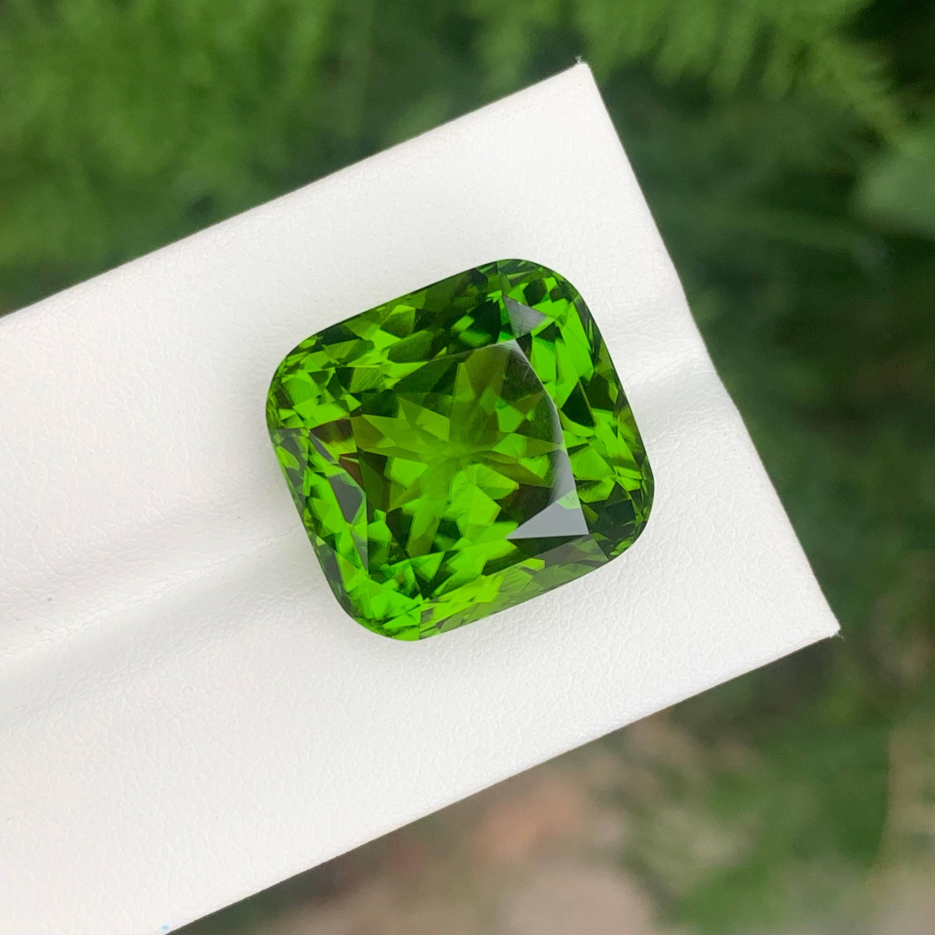 33.17 Carat Natural Loose Peridot Stone Custom Precision Cut Pakistani Gemstone For Sale 2