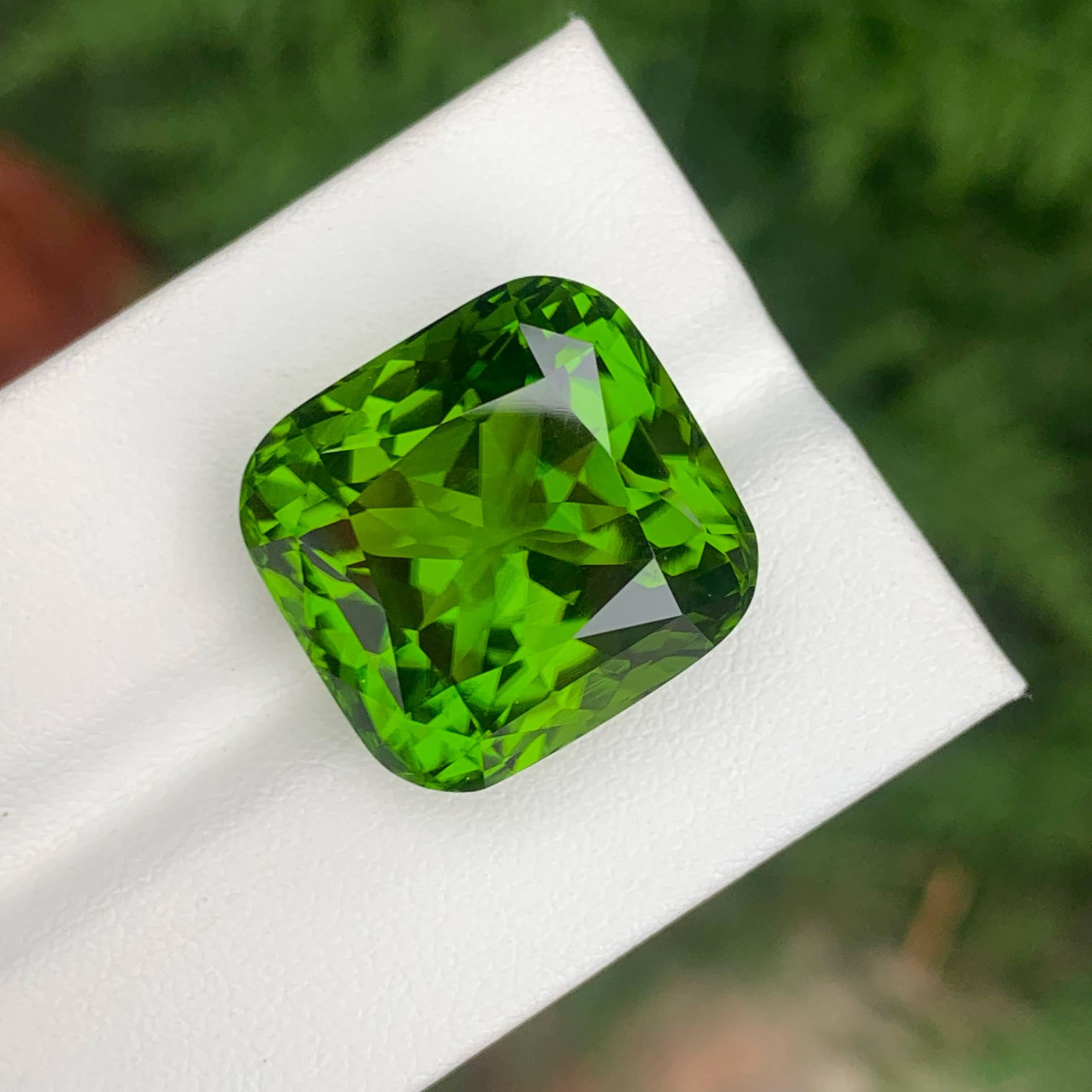 33.17 Carat Natural Loose Peridot Stone Custom Precision Cut Pakistani Gemstone For Sale 3