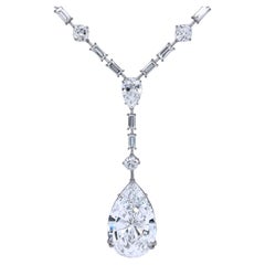 Collier de diamants sans défaut en forme de poire de 33,18 carats, certifié GIA