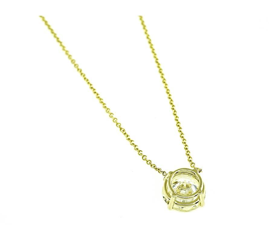 Halskette mit 3,31 Karat Diamant-Gold-Anhänger im Zustand „Gut“ in New York, NY