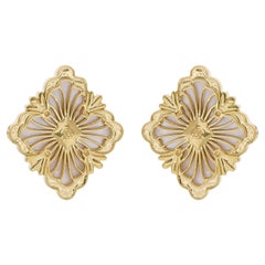 3.31Ct Mother Of Pearl Gemstone Stud Earrings 14K Yellow Gold Fine Jewelry