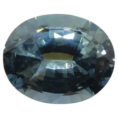 3.31ct Oval Steel Blue Sapphire GIA Certified Thailand Unheated