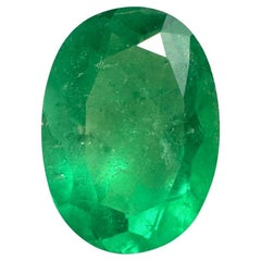 3.32 Carat 12x9 Neon Green Colombian Emerald - Oval Cut  May Birthstone Gem