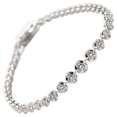 3.32 Carat Diamond 18 Karat White Gold Graduated Tennis Bracelet