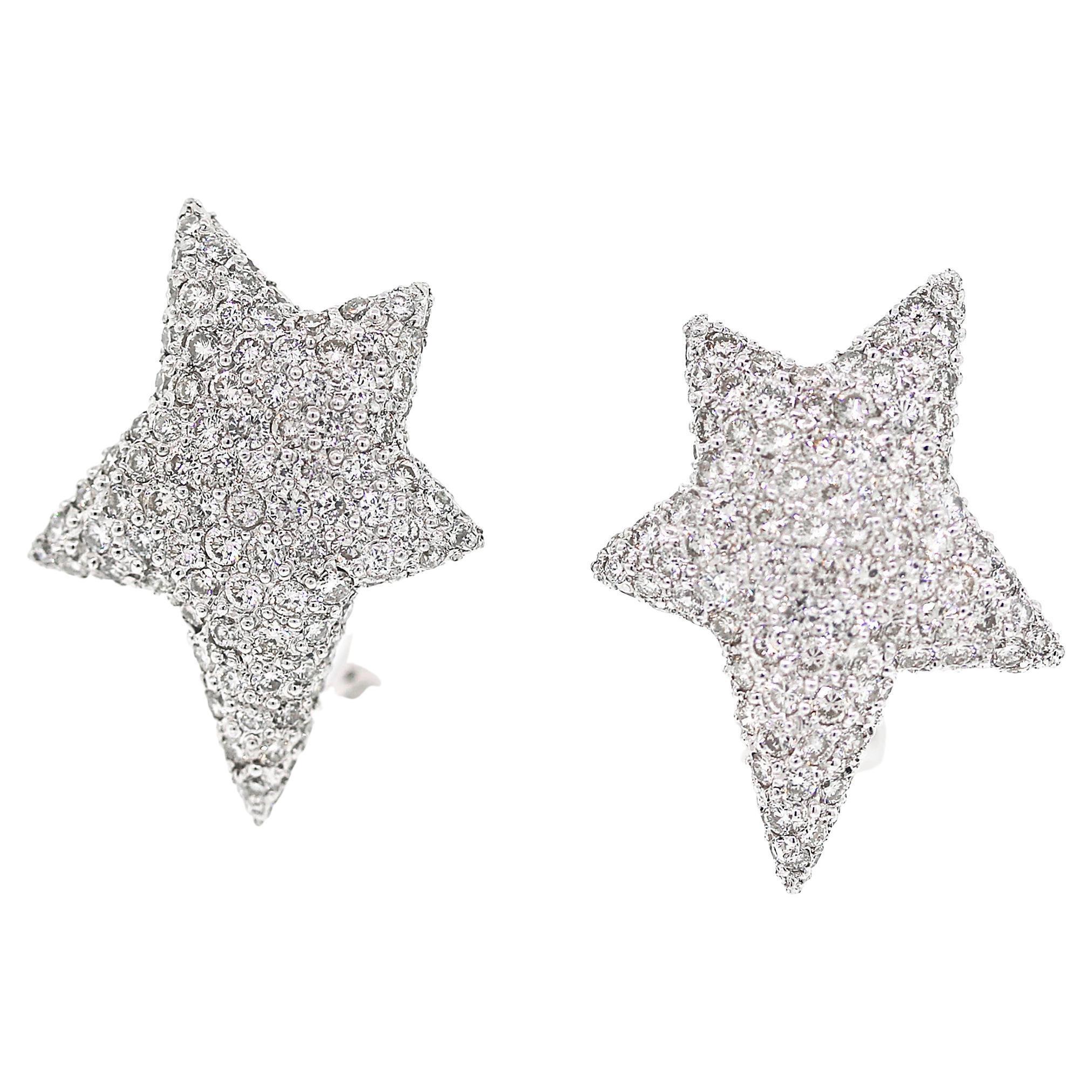 3.32 carat Diamond Shooting Star Earrings in Platinum For Sale