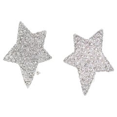 Boucles d'oreilles étoile filante en diamant de 3,32 carats en platine
