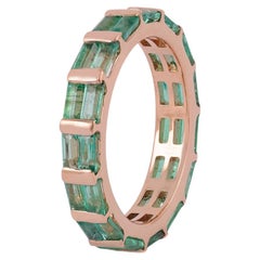 3.32 Carat Emerald Ring Band in 18Karat Yellow & White Gold