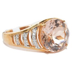 3.32 Carat Morganite and Diamond Ring in 18 Karat Rose Gold
