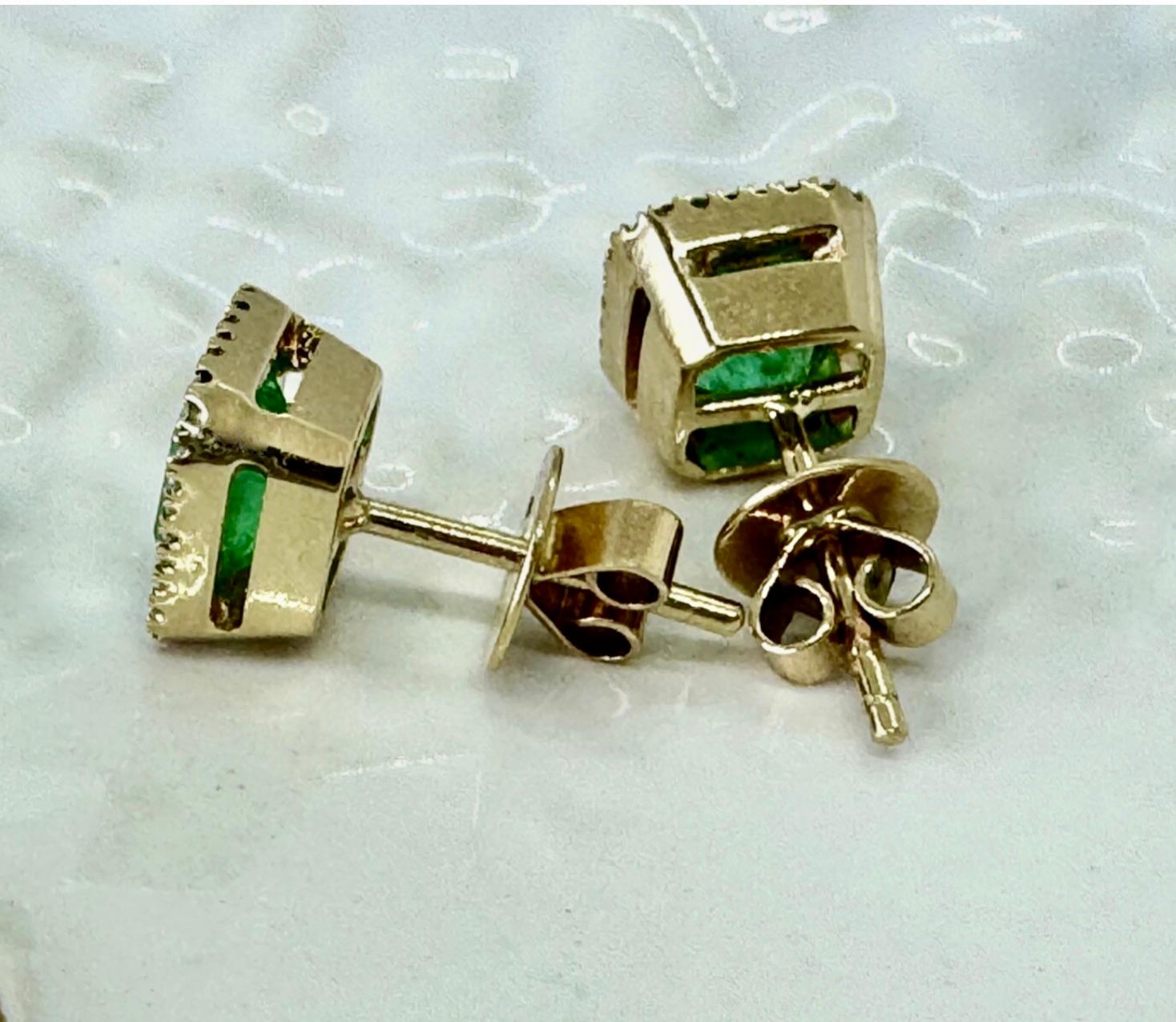 Pendientes de esmeralda colombiana natural de 3,32 quilates 18K en venta 2