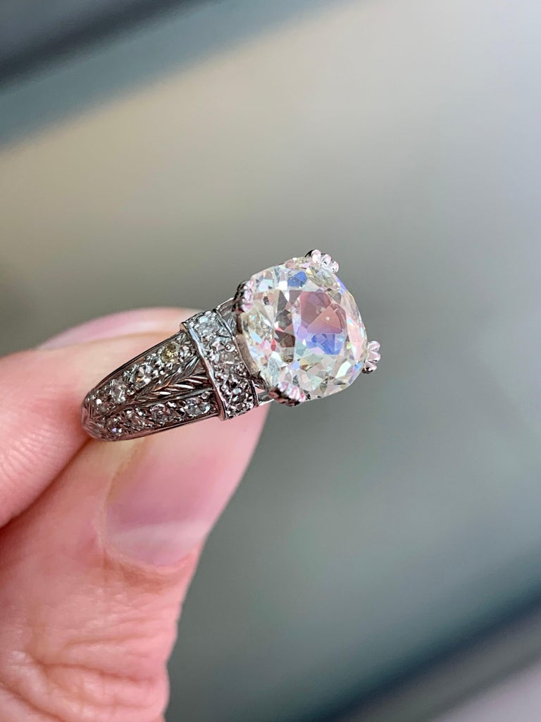 3 32 Carat Old Victorian Cushion Cut Diamond 18 Carat Gold 3 32 Carat Old Victorian Cushion Cut Diamond 18 Carat Gold
