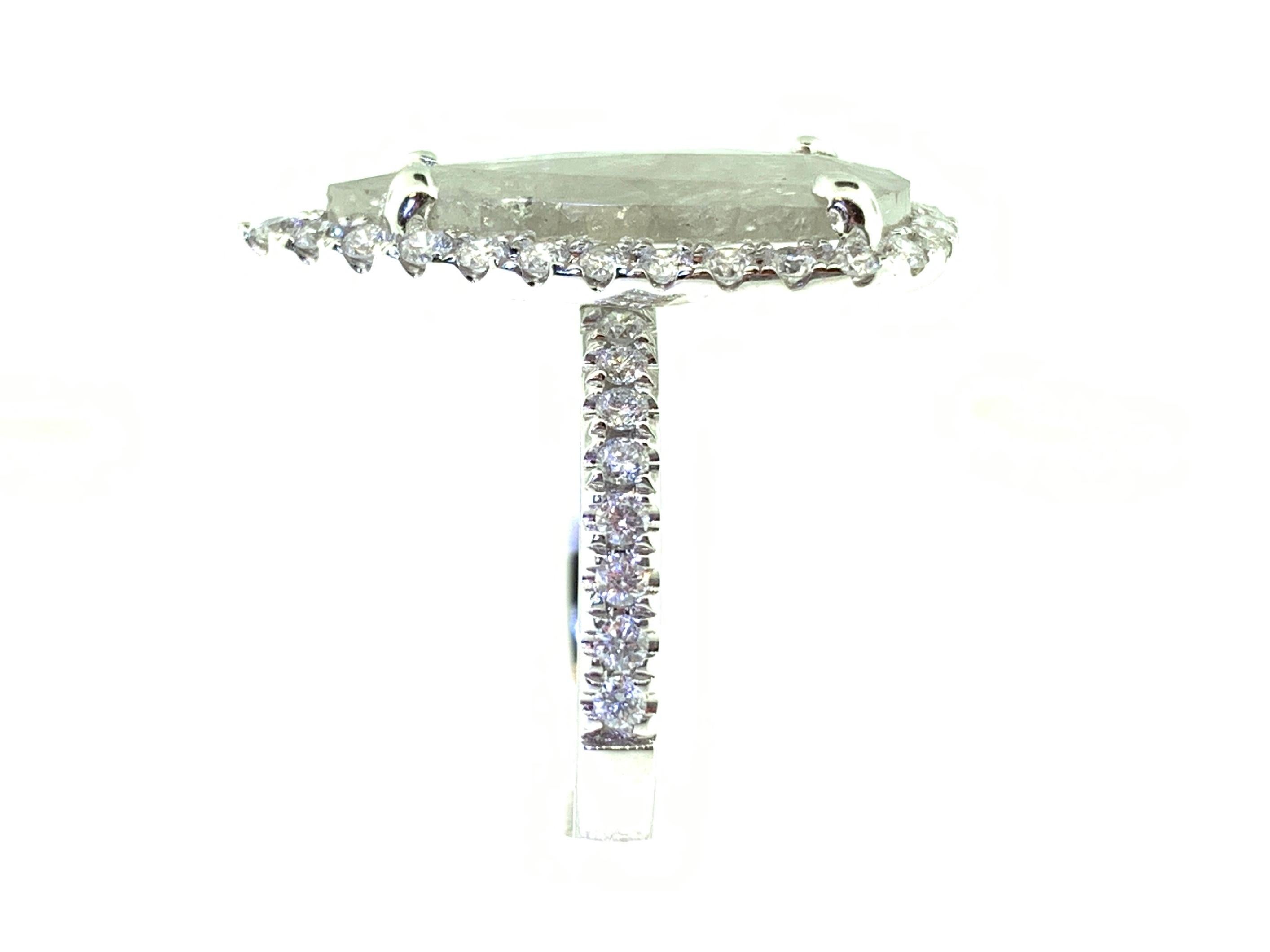 3,32 Karat Rosenschliff Birne Diamantring im Angebot 2