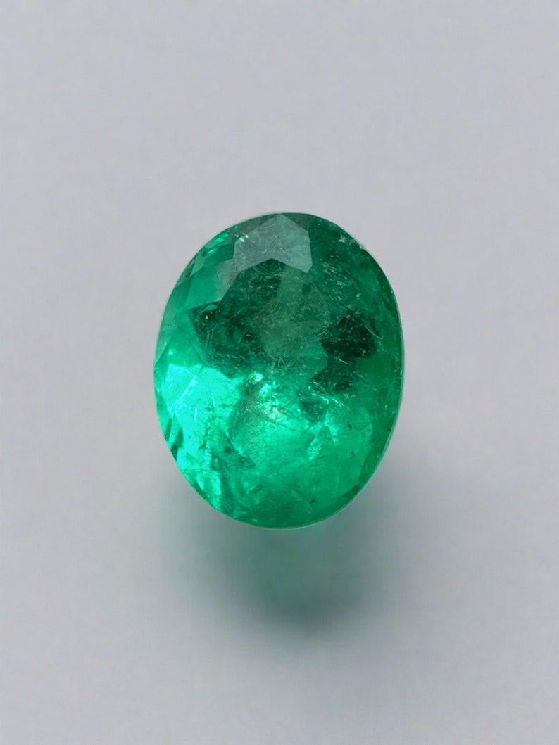 3,32 Quilates Esmeralda Verde Viva Colombiana Talla Oval - Gema Natal de Mayo