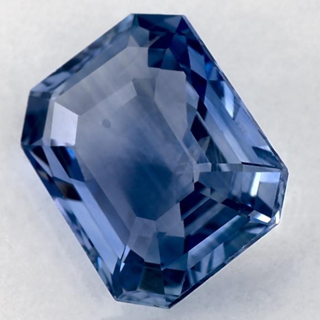 3.32 Ct Blue Sapphire Octagon Cut Loose Gemstone In New Condition For Sale In Fort Lee, NJ