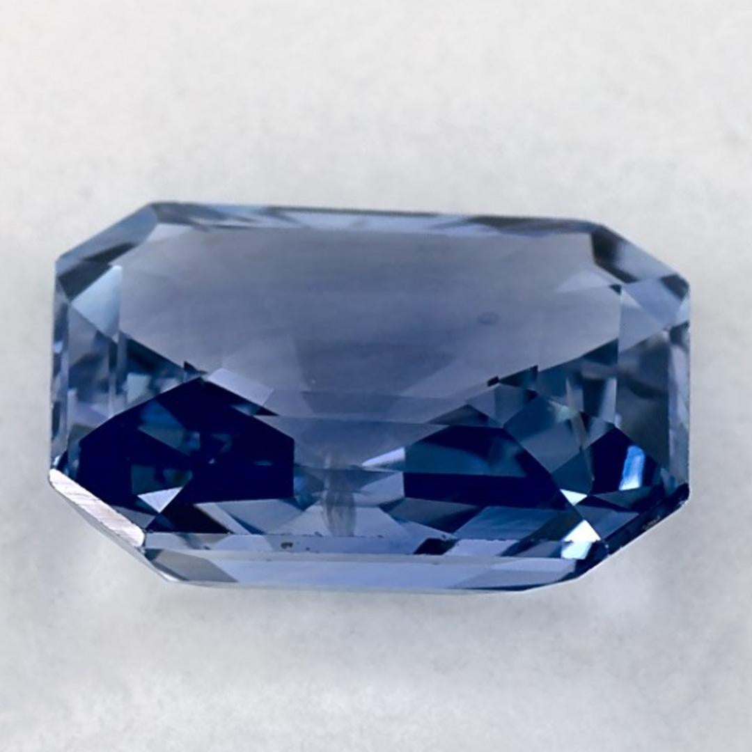 Women's or Men's 3.32 Ct Blue Sapphire Octagon Cut Loose Gemstone For Sale