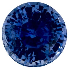 3.32 Ct Blue Sapphire Round Loose Gemstone
