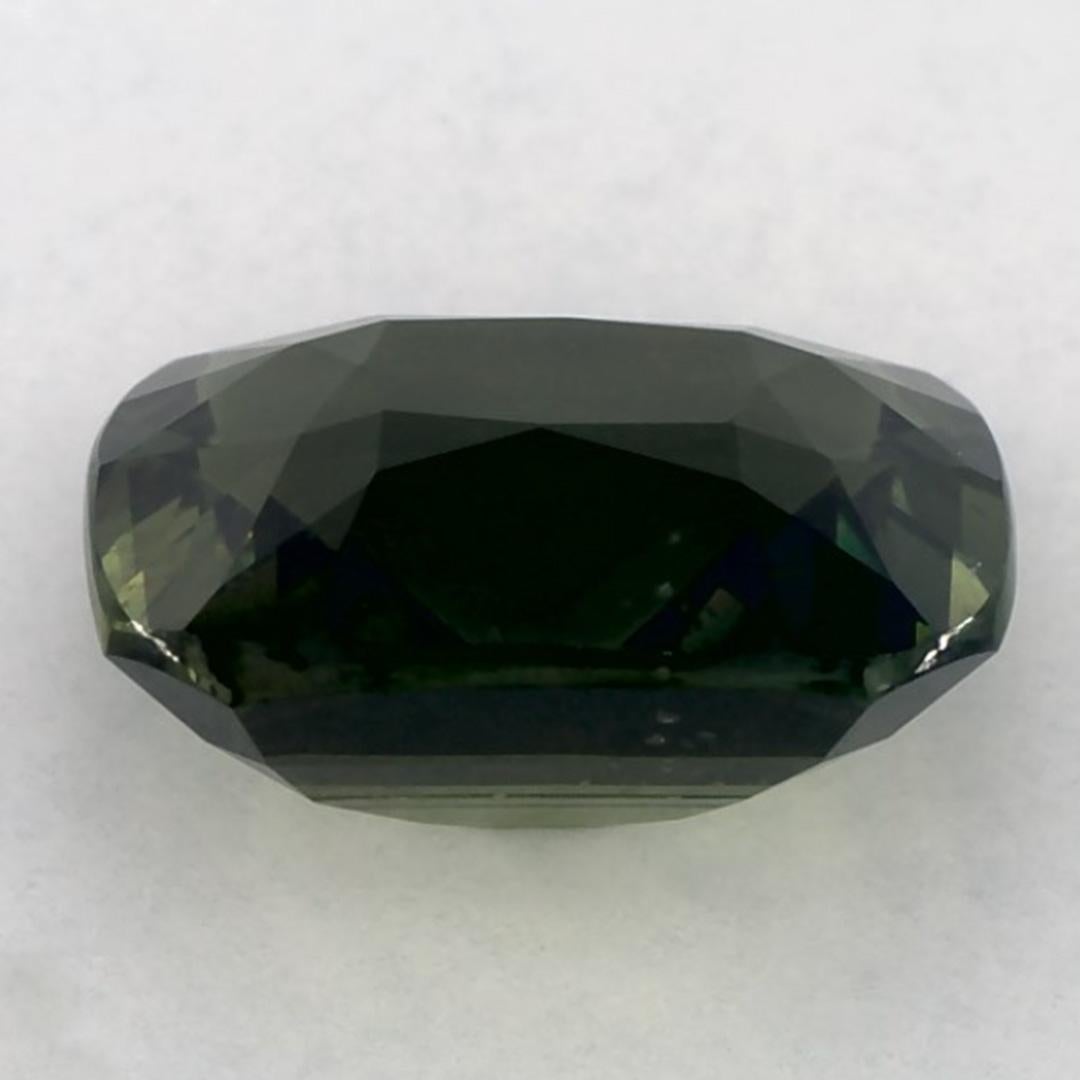 3.32 Ct Green Sapphire Cushion Loose Gemstone im Zustand „Neu“ im Angebot in Fort Lee, NJ
