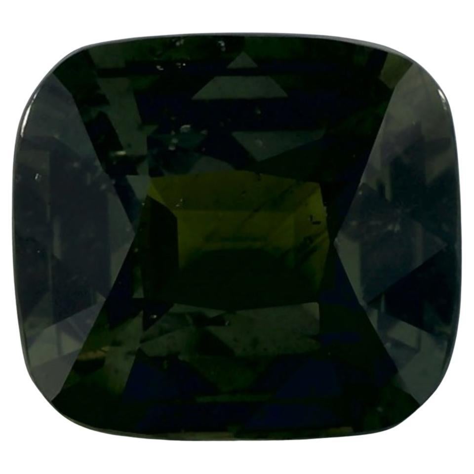3.32 Ct Green Sapphire Cushion Loose Gemstone