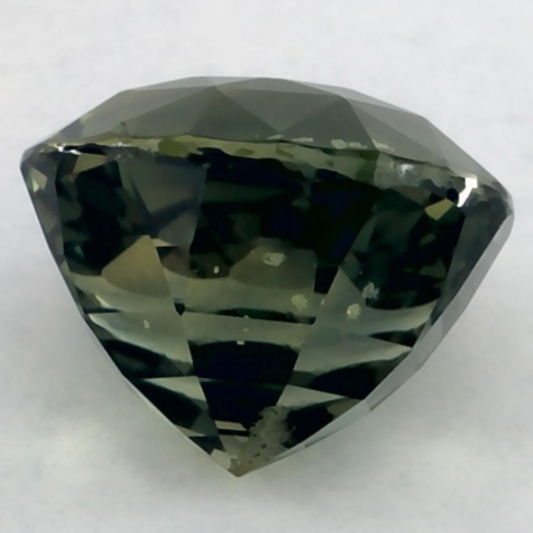 3.32 Ct Green Sapphire Round Loose Gemstone (Saphir vert rond en vrac) Pour femmes en vente