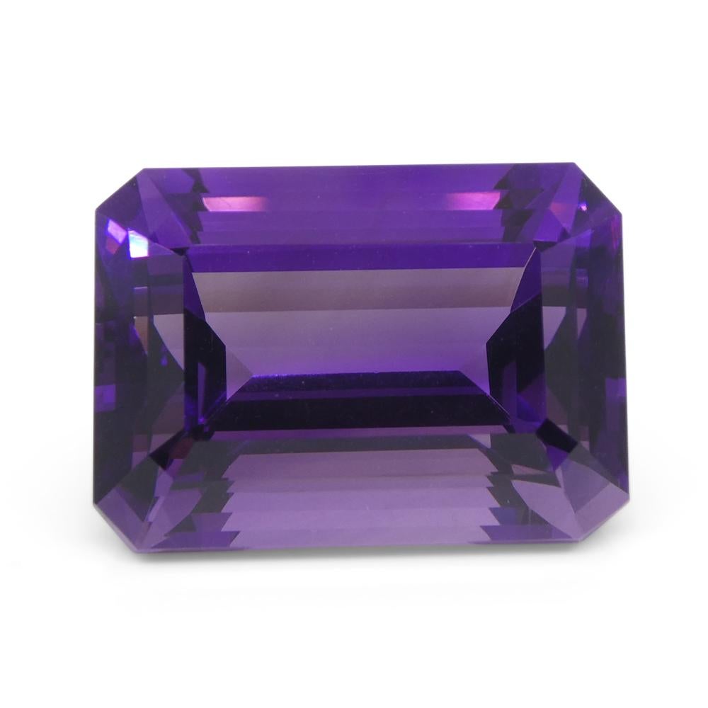 33.29ct Emerald Cut Purple Amethyst from Uruguay For Sale 2