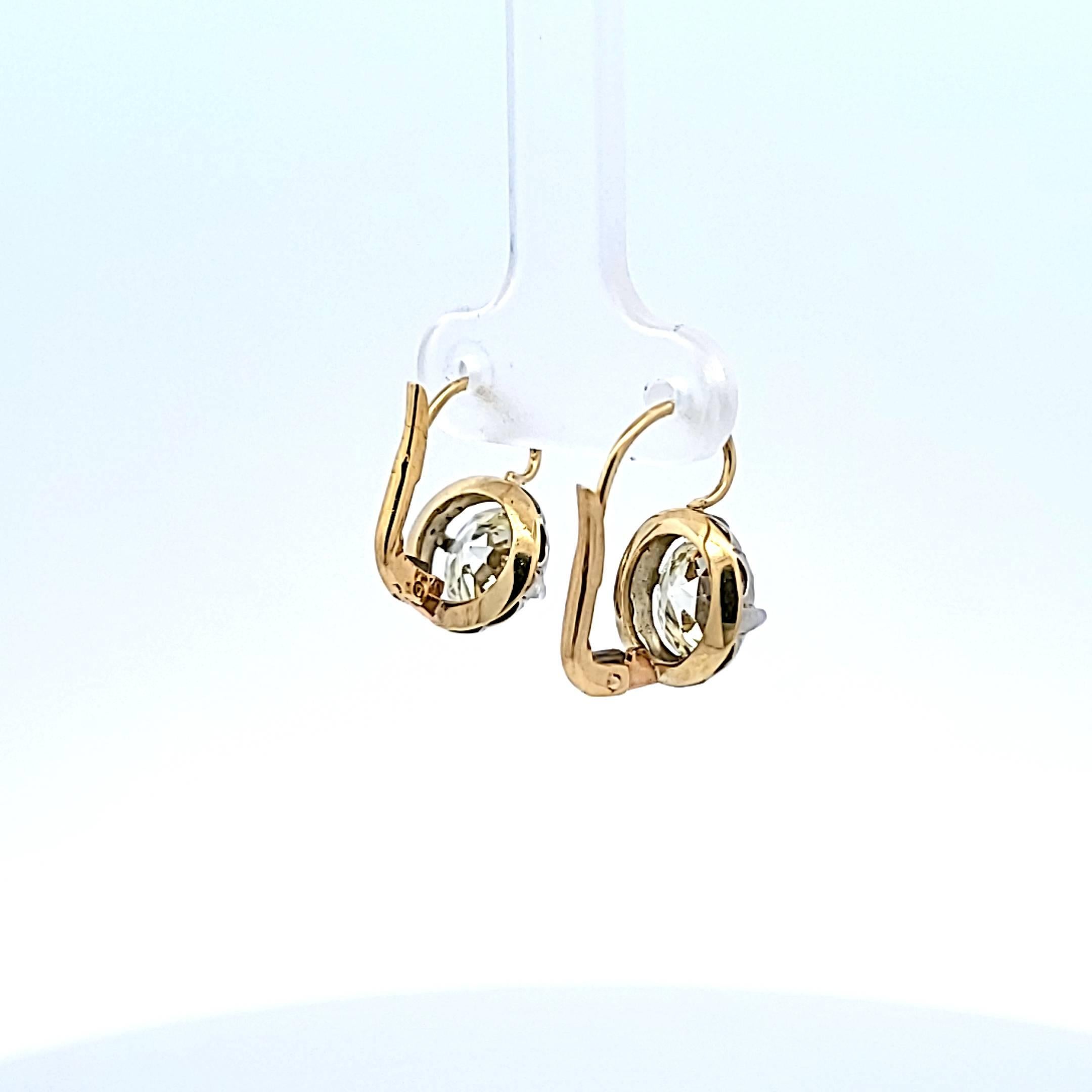 Diamante 3,32ct Old European Cut O SI2-VS1 Oro 18K e Argento A. Silver In condizioni buone in vendita a New York, NY