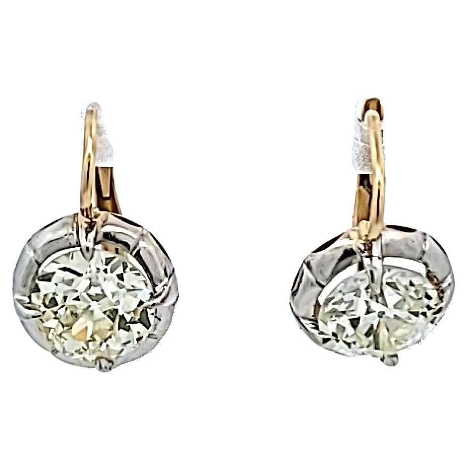 Diamante 3,32ct Old European Cut O SI2-VS1 Oro 18K e Argento A. Silver