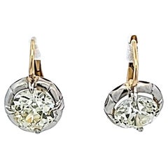 Diamante 3,32ct Old European Cut O SI2-VS1 Oro 18K e Argento A. Silver