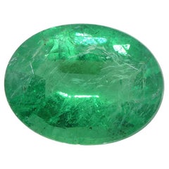 3.32ct Oval Green Emerald GIA Certified Russia  