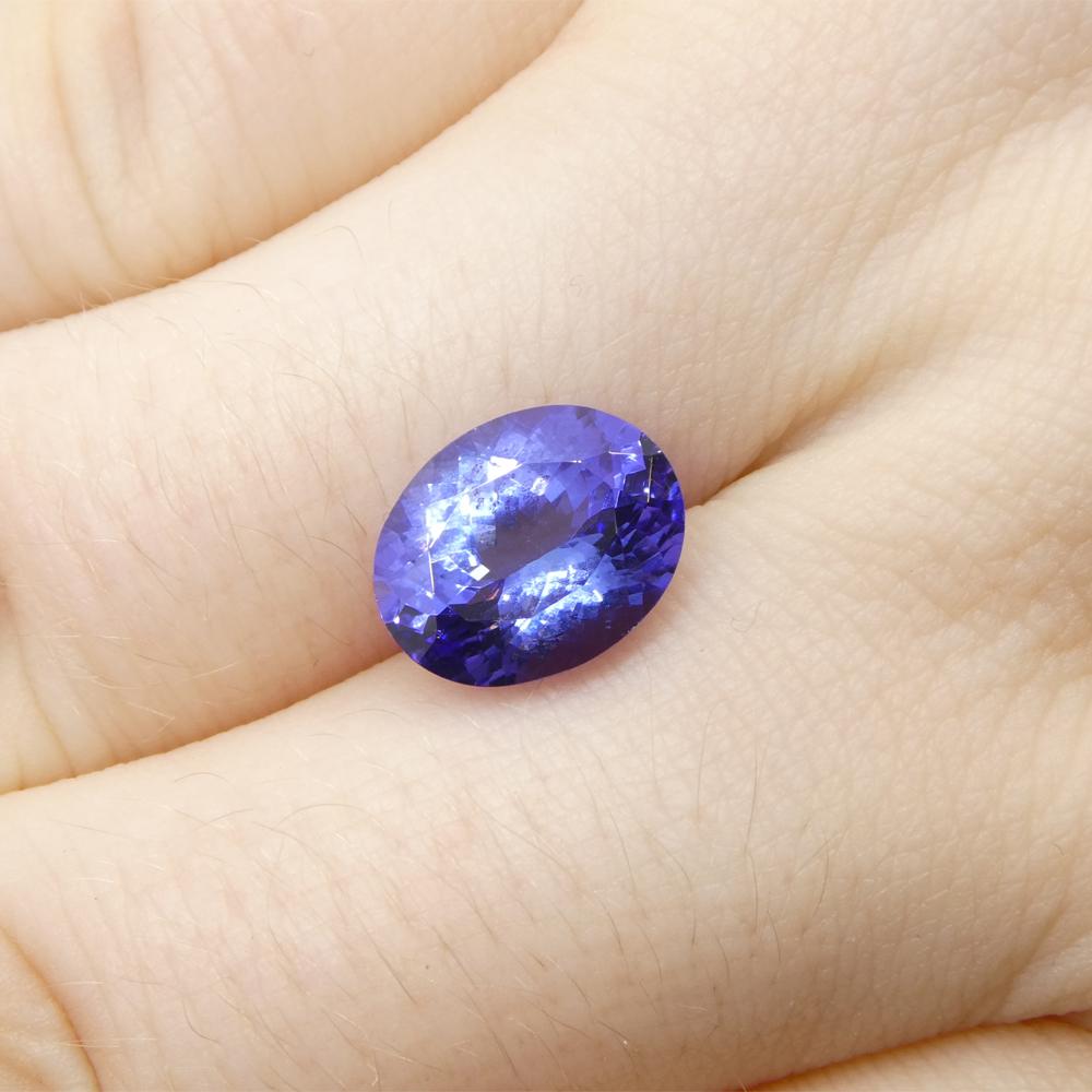 3.32ct Oval Violet Blue Tanzanite from Tanzania For Sale 7