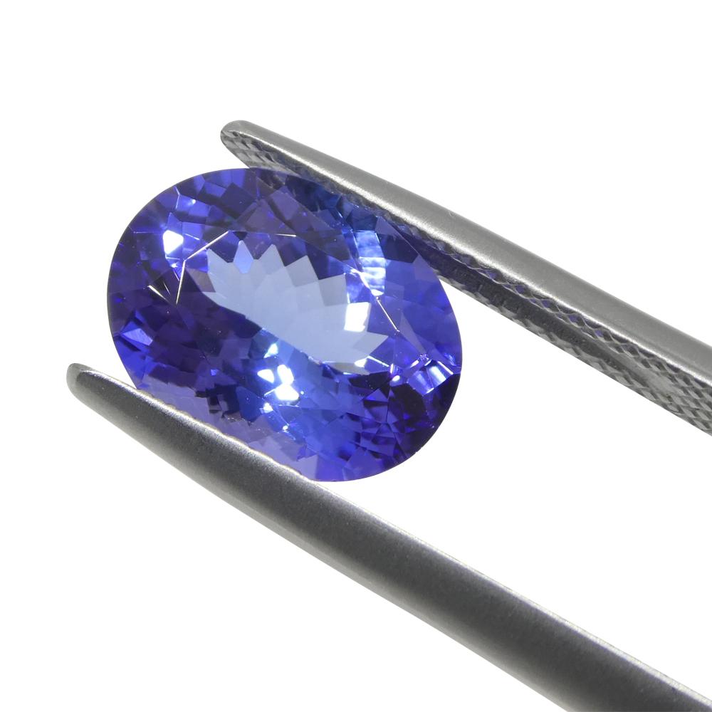 Oval Cut 3.32ct Oval Violet Blue Tanzanite from Tanzania For Sale