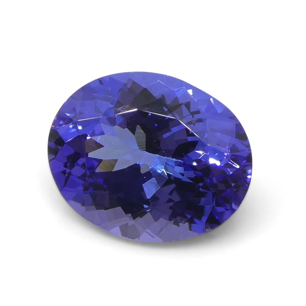 Women's or Men's 3.32ct Oval Violet Blue Tanzanite from Tanzania For Sale