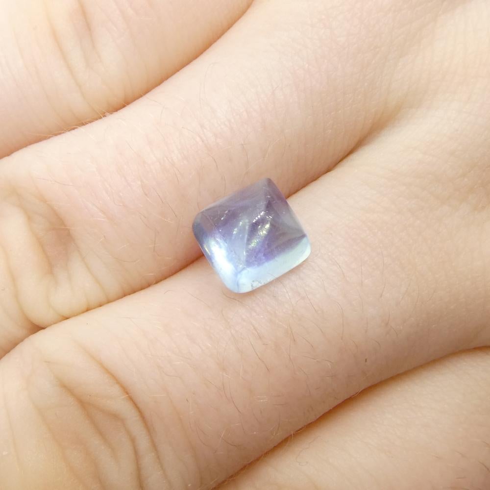 3.32ct Square Sugarloaf Cabochon Blue Aquamarine from Brazil For Sale 9