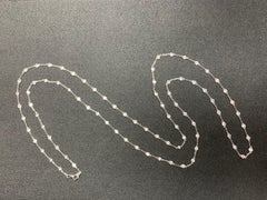 3.33 Carat Diamond by the Yard Chain Necklace in 14K White Gold