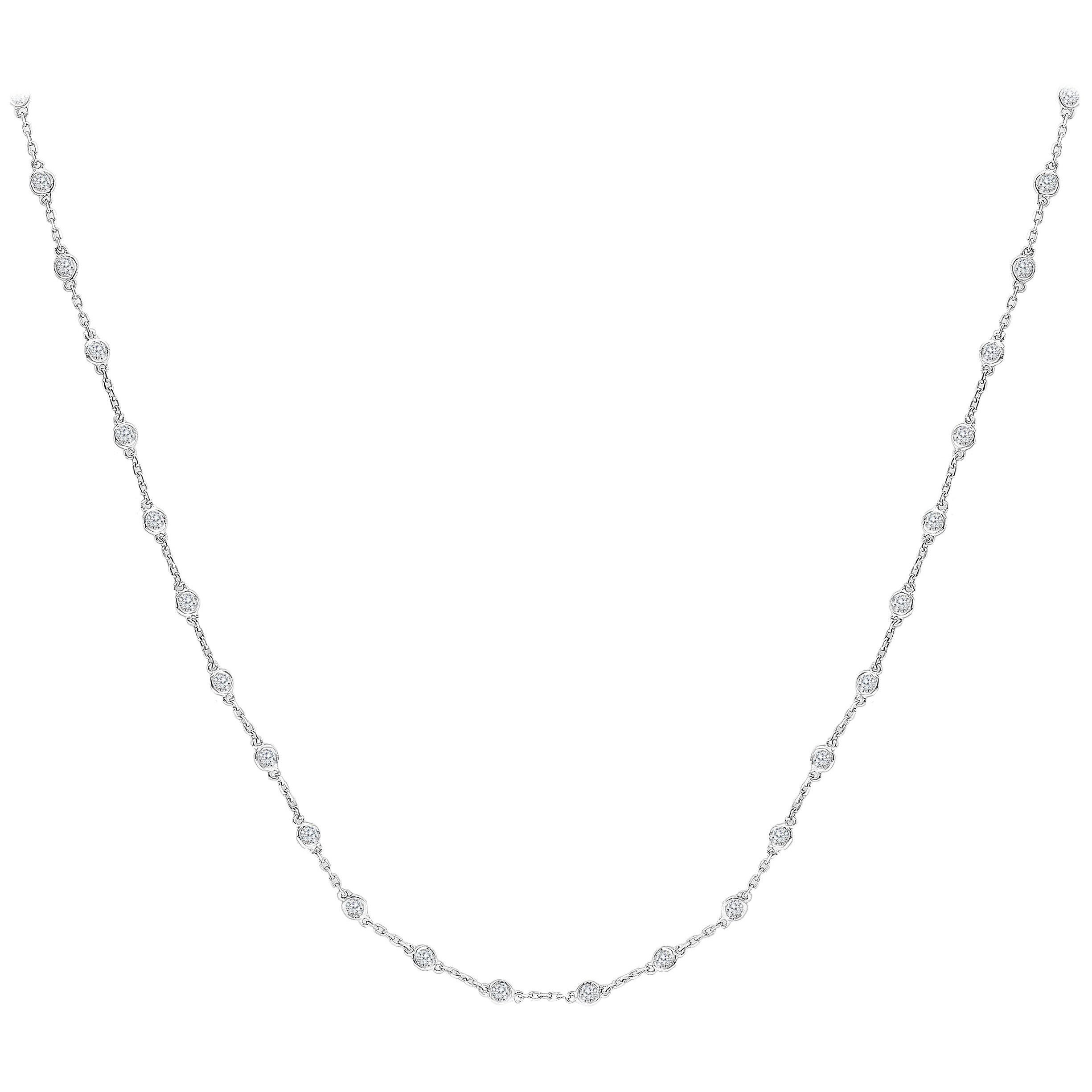 3,33 Karat Diamant pro Yard Kette Halskette in 14K Weißgold