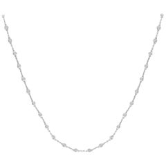Collana a catena con diamanti da 3,33 carati in oro bianco 14K