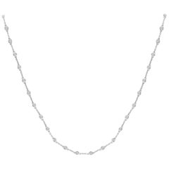3.33 Carat Diamond Chain Necklace in 14K White Gold