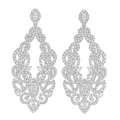 3.33 Carat Diamond Dangle Earrings in 18 Karat Gold