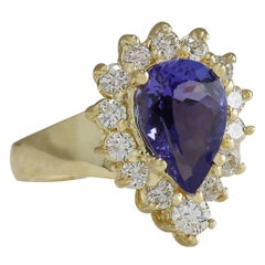 Tanzanite Diamond Ring In 14 Karat Yellow Gold