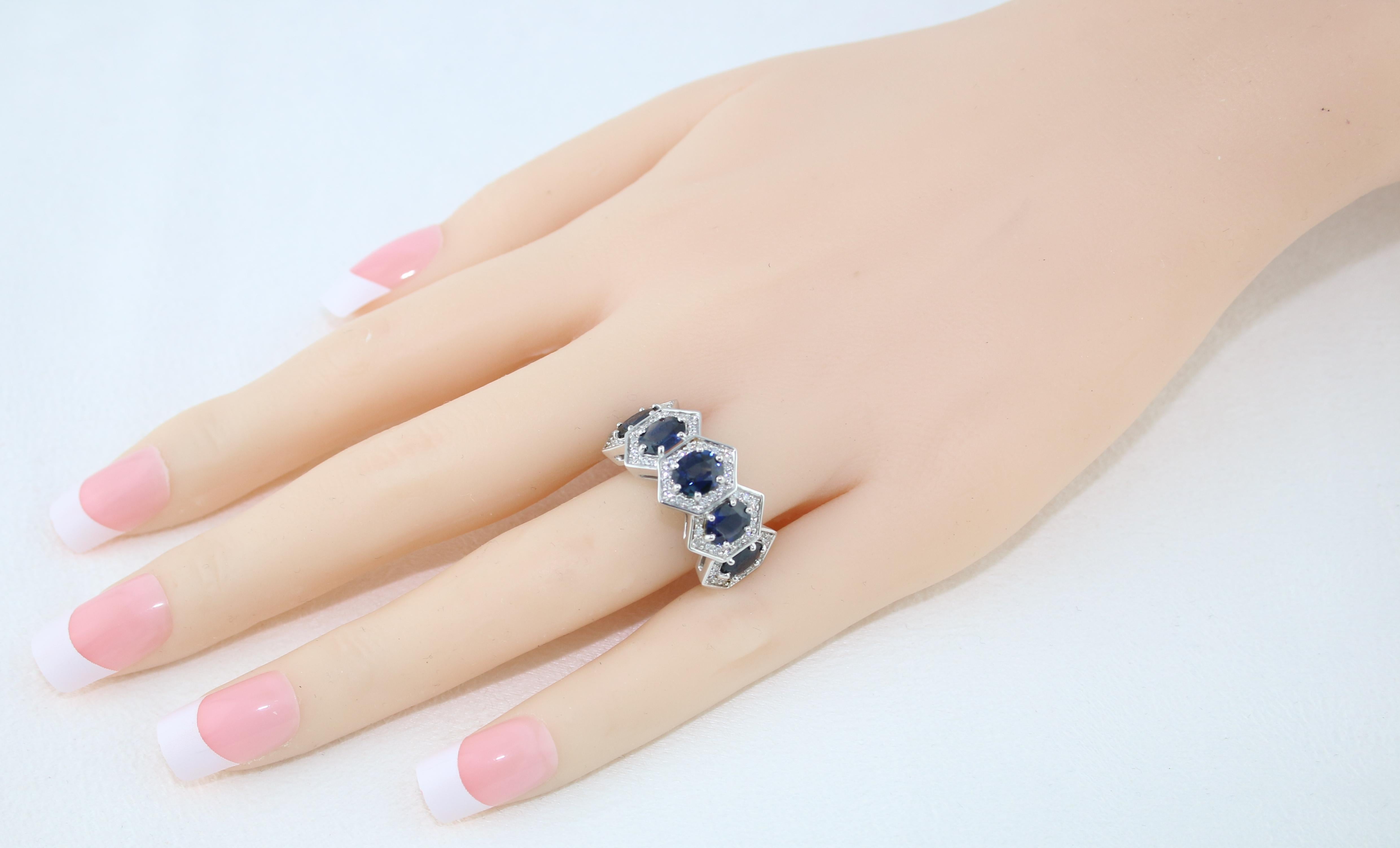 5 stone sapphire ring