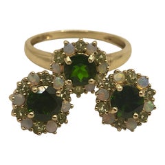 333 Gold Chrome Diopside Opal Peridot three piece suite