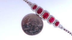Bracciale con diamanti e rubini naturali da 3,33 carati in oro 14 carati a cinque fasi