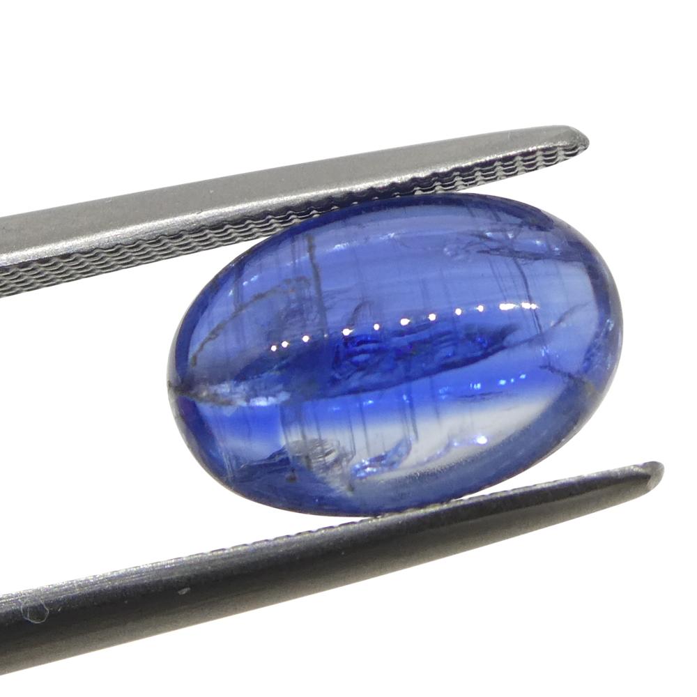 Oval Cut 3.33ct Oval Cabochon Blue Kyanite from Brazil  For Sale