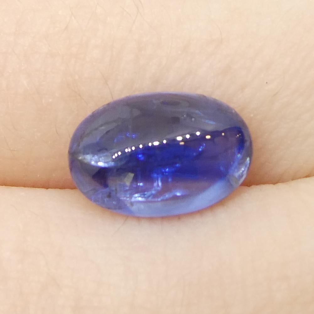 Women's or Men's 3.33ct Oval Cabochon Blue Kyanite from Brazil  For Sale