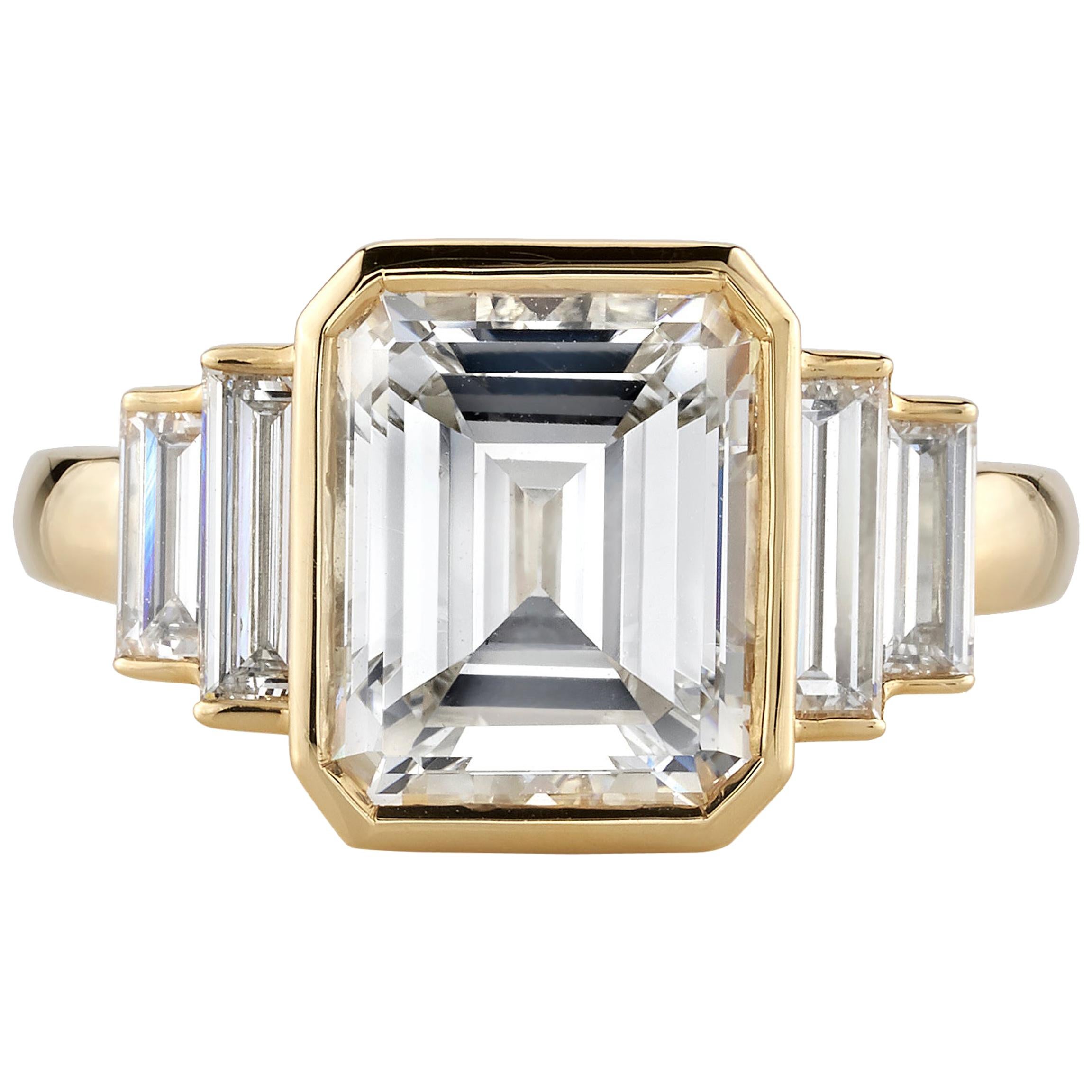 3.34 Carat F/VS1 GIA Certified Emerald Cut Diamond Set in an 18 Karat Gold Ring
