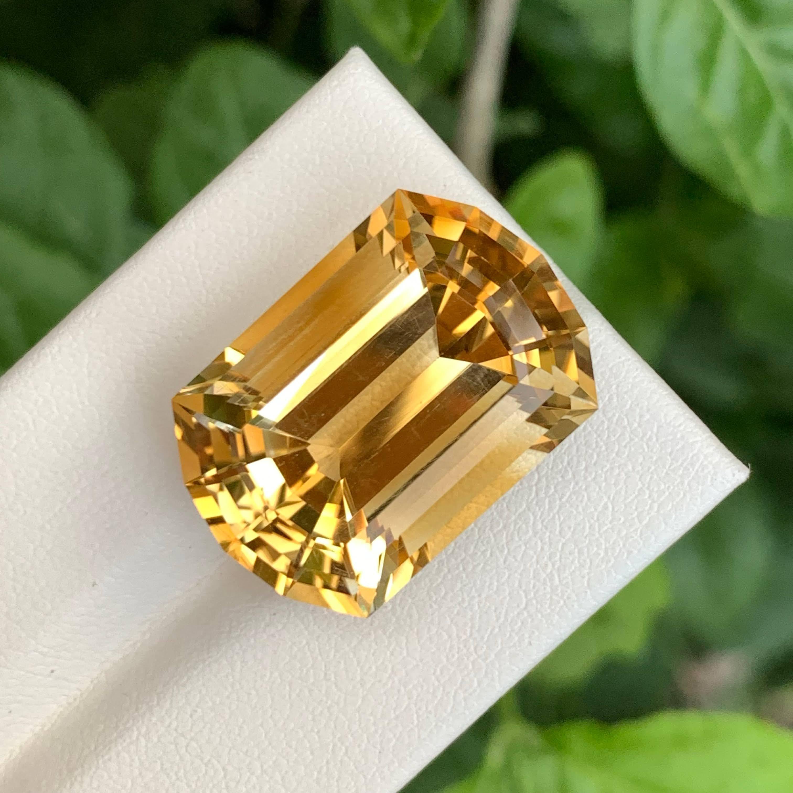 33,40 Quilates Piedra Brasileña Suelta Facetada Citrino Dorado Intenso Talla Mero en venta 4