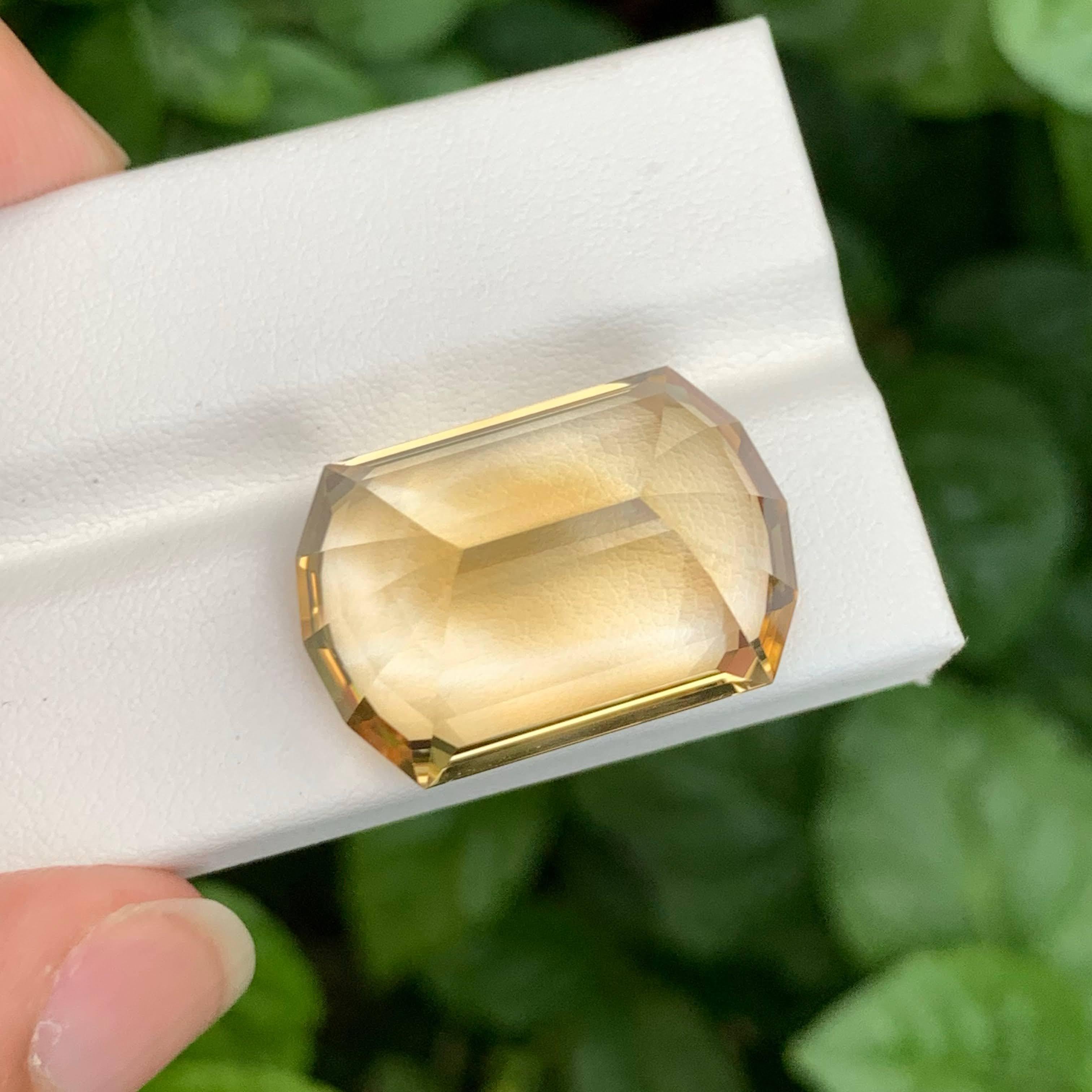 33,40 Quilates Piedra Brasileña Suelta Facetada Citrino Dorado Intenso Talla Mero Moderno en venta