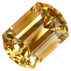 33.40 Carat Loose Faceted Intense Golden Citrine Mero Cut Brazilian Gemstone