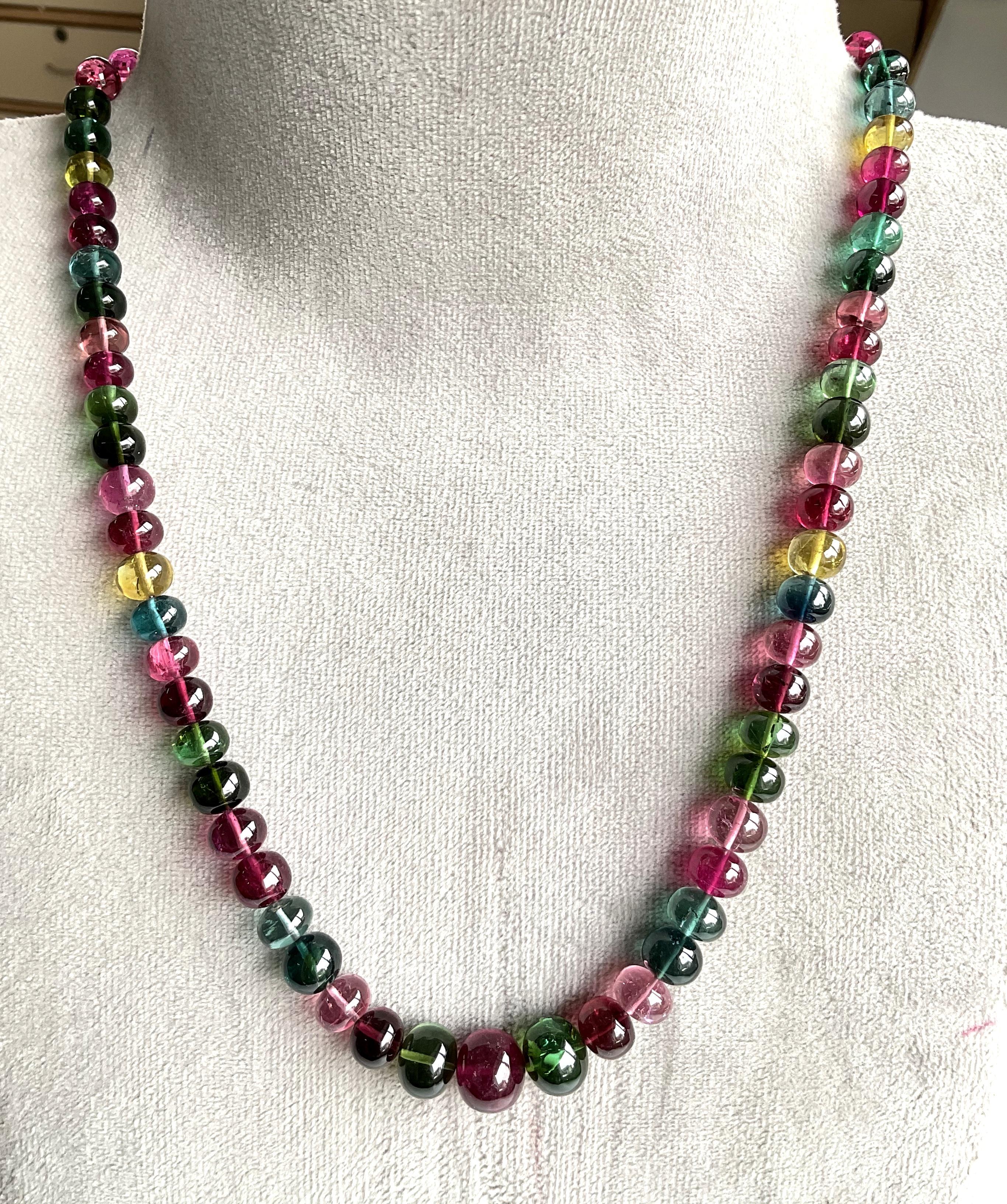 334.50 Carats Multi Tourmaline Necklace Beaded Jewelry Natural Gemstone AAA+ gem For Sale 3
